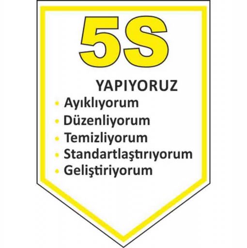 5S Bir şey İçin Her şey Uyarı Levhası, 5S İş Güvenliği Levhaları, 5S Daha Güvenli ve Daha Verimli Uyarı Levhası, 5S Nedir Uyarı Levhası, 5S Temizlik ile Başlar Uyarı Levhası, 5S Düzenli Temiz Uyarı Levhası, 5S Kayıtsız Kalma Uyarı Levhası, 5S Standartları Uyarı Levhası, 5S Bulunması Kolay Uyarı Levhası, 5S Yapıyoruz Kırmızı Uyarı Levhası, 5S Yapıyoruz Uyarı Levhası, 5S Kolaylıktır Uyarı Levhası, 5S Flama Çeşitleri, 